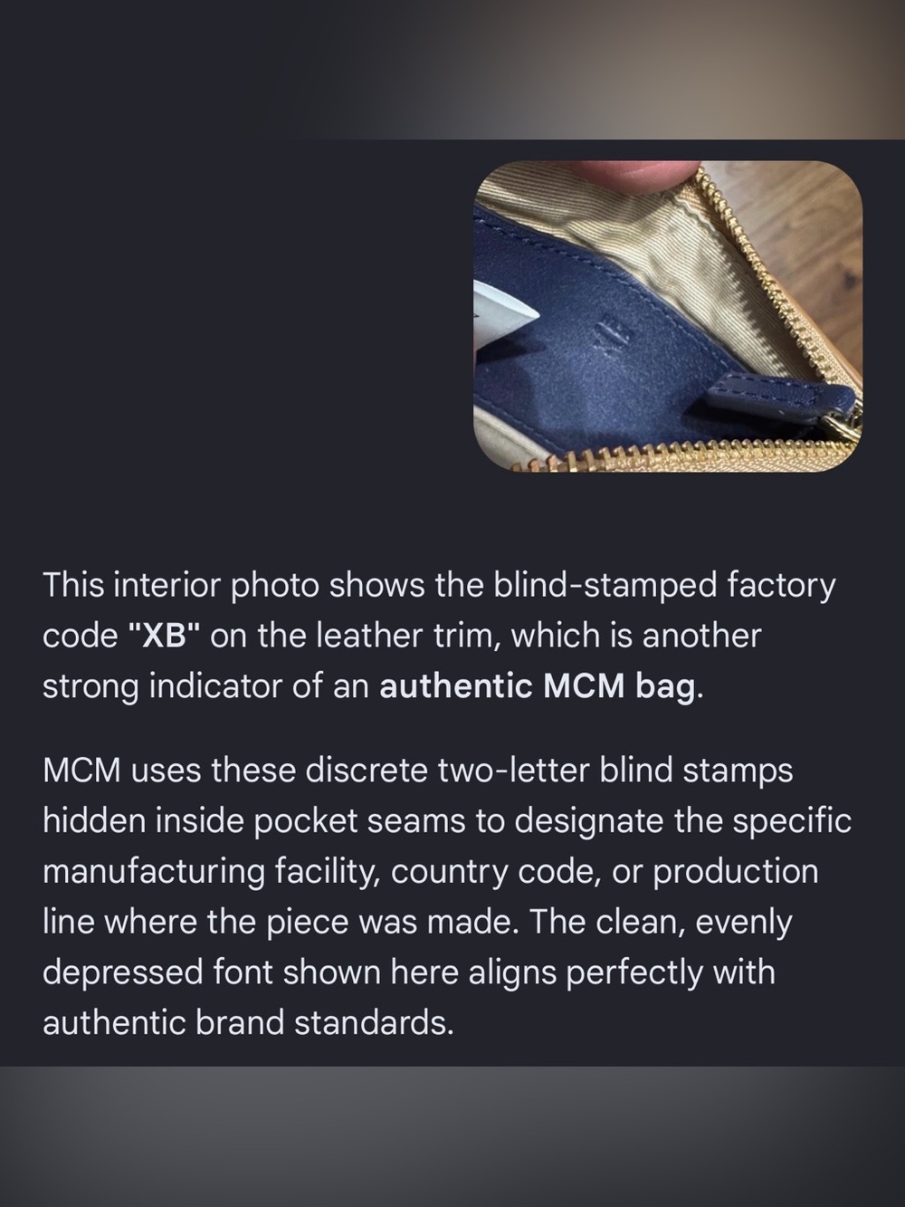 MCM Gold and dark blue Monogram Wallet - Picture 12 of 13